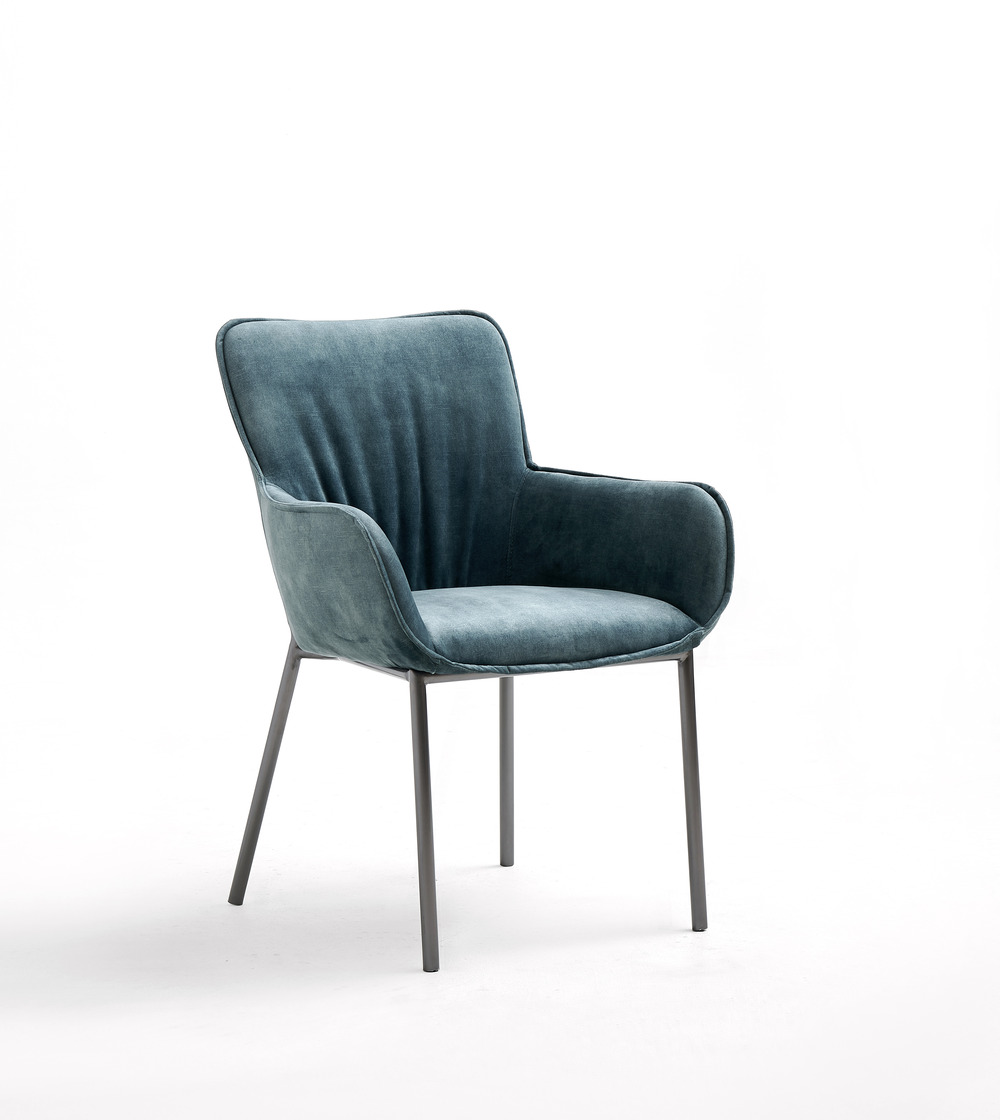 Velvet fabric dining chair