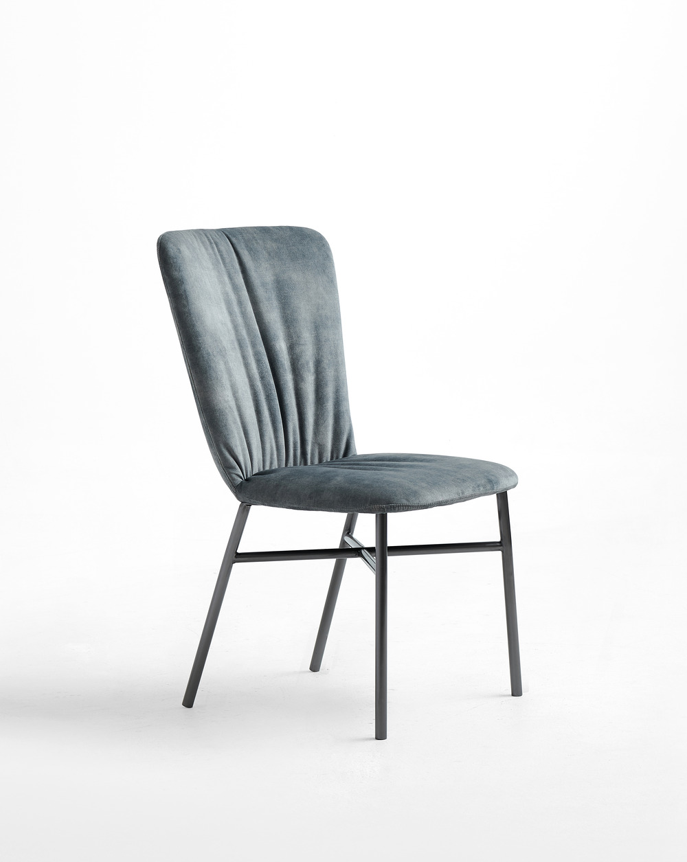 Grey velvet dining chair