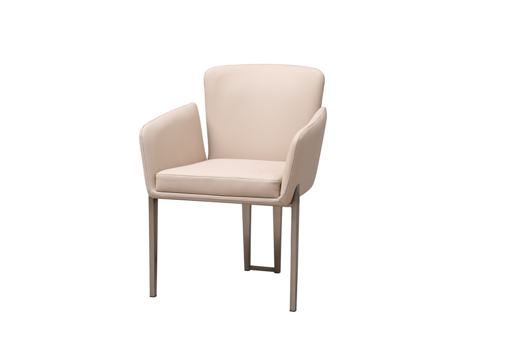 Cream white PU dining chair