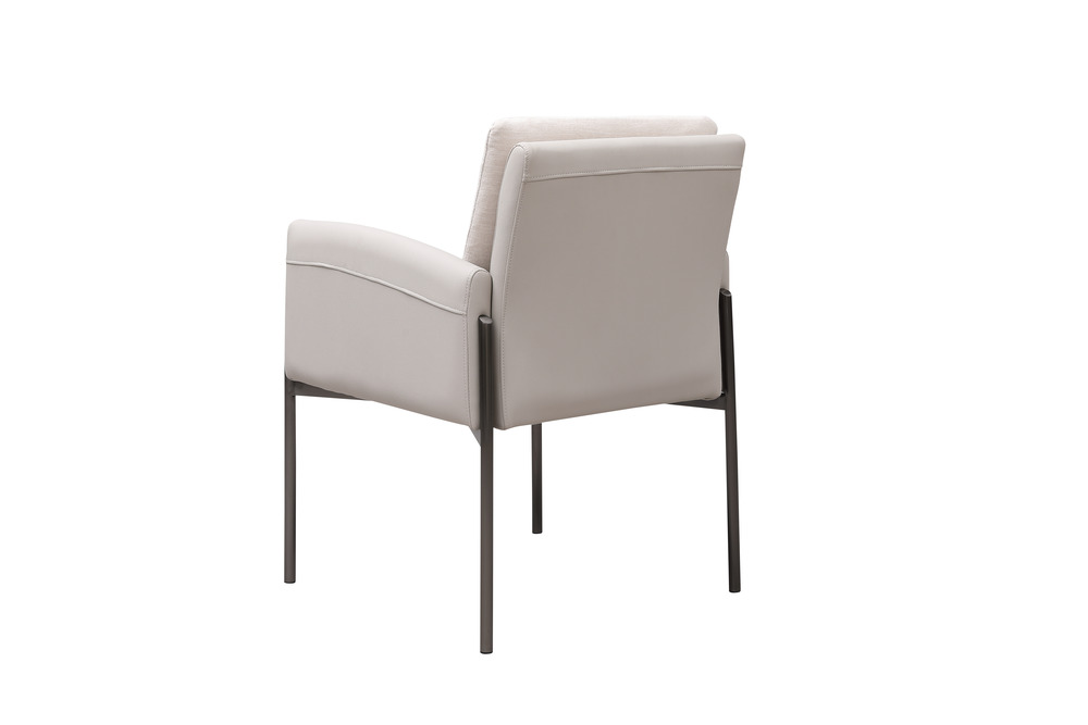 White PU back dining chair