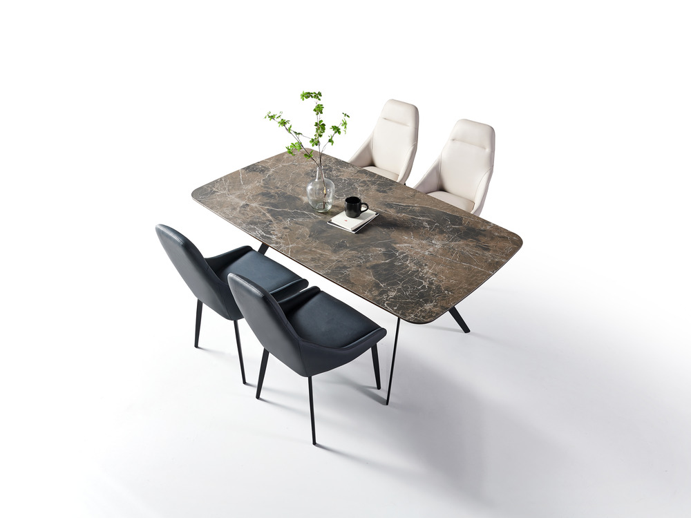 Grey ceramic top dining table