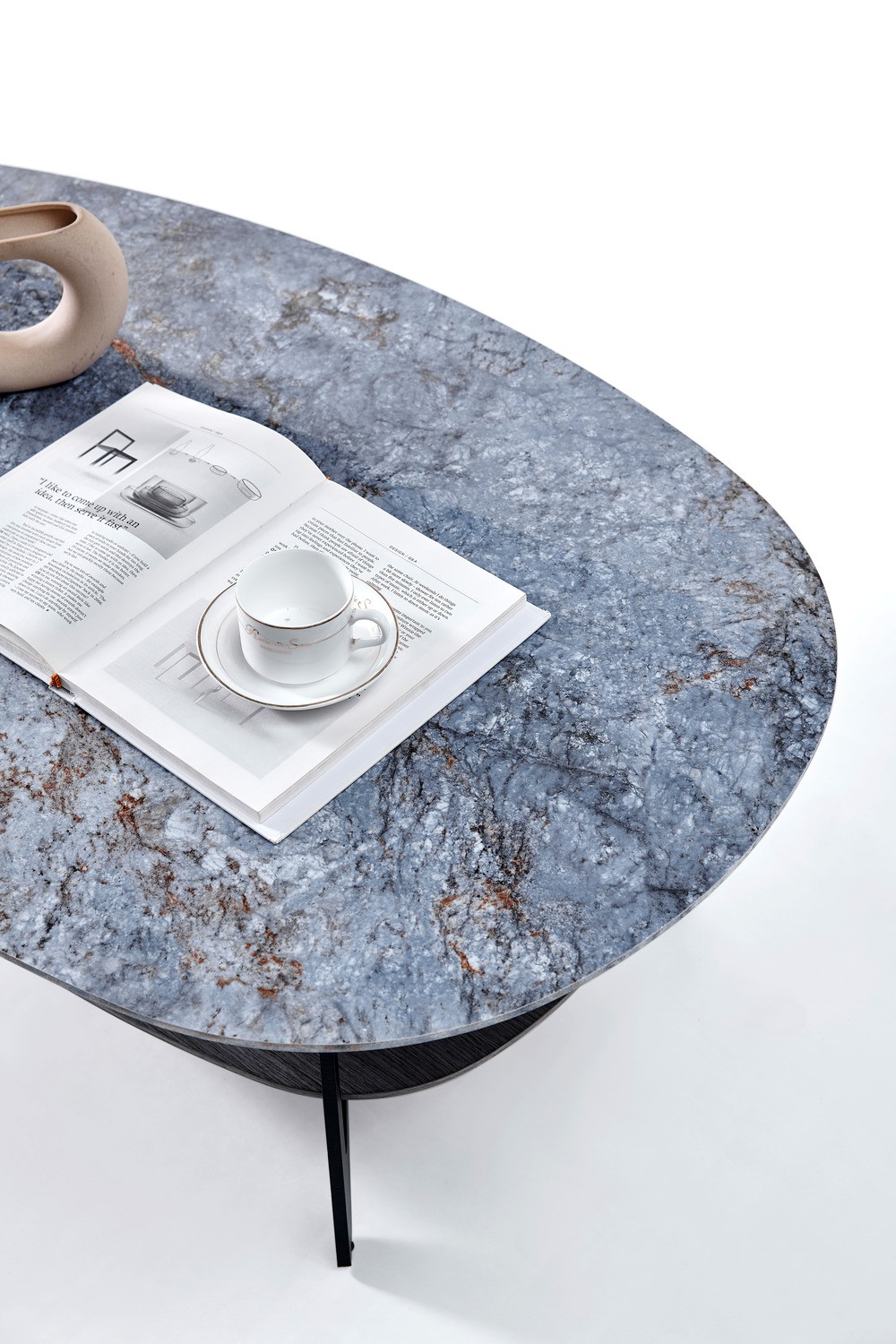 Blue ceramic coffee table