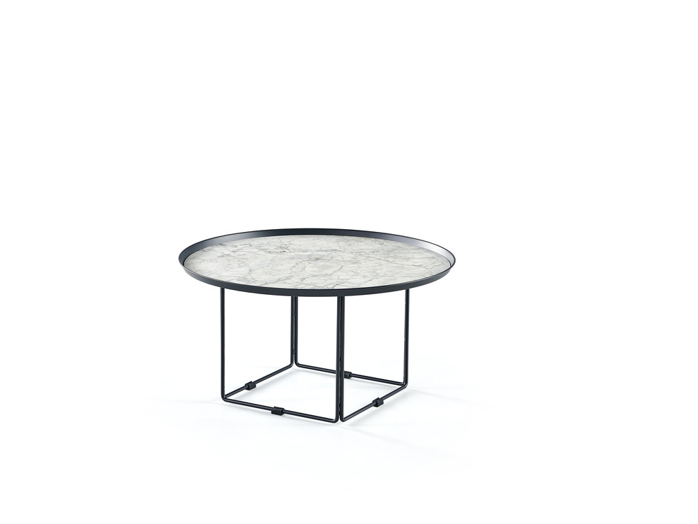 Round white ceramic coffee table