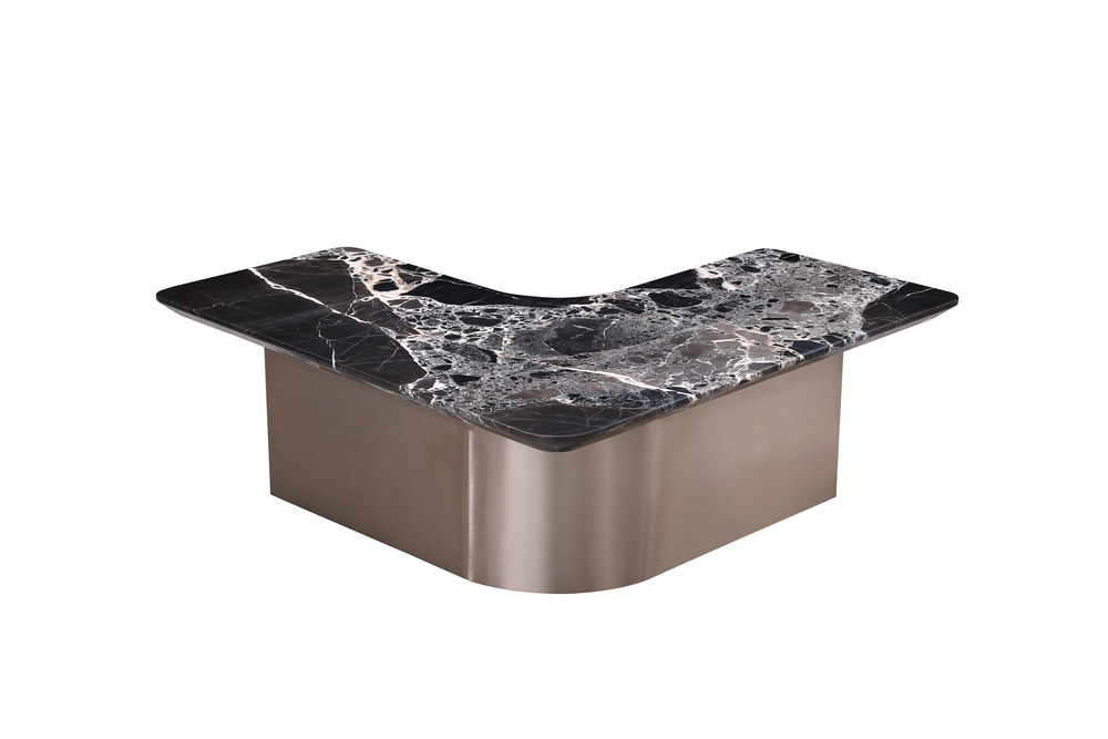 Coffee table black marble top