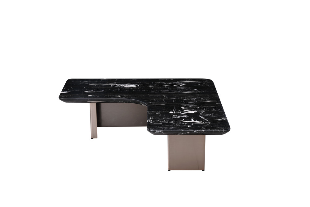 L shape marble coffee table