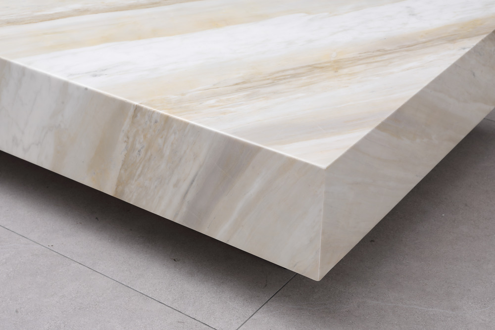 Beige white marble coffee table