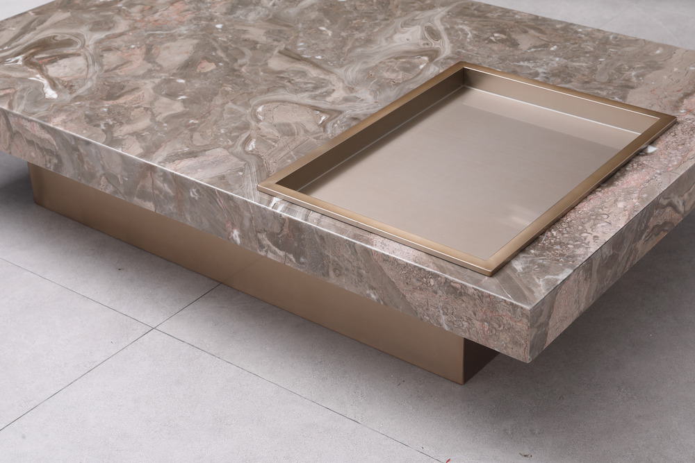 Gold tray coffee table