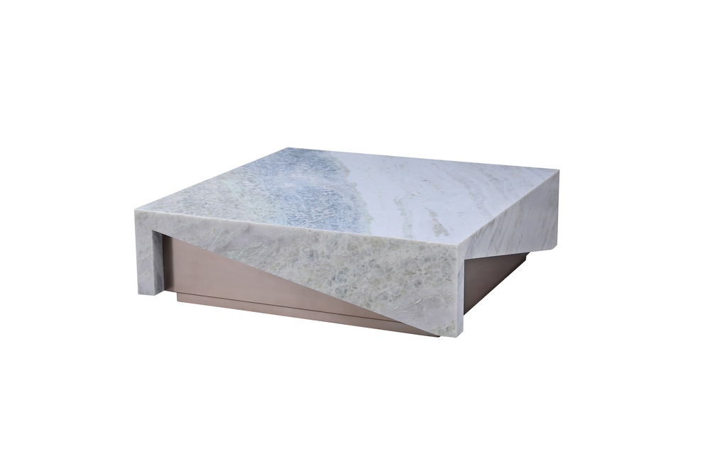 Light blue marble coffee table