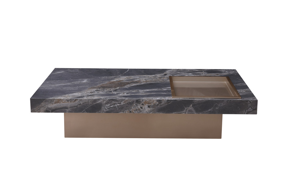 Long grey ceramic coffee table