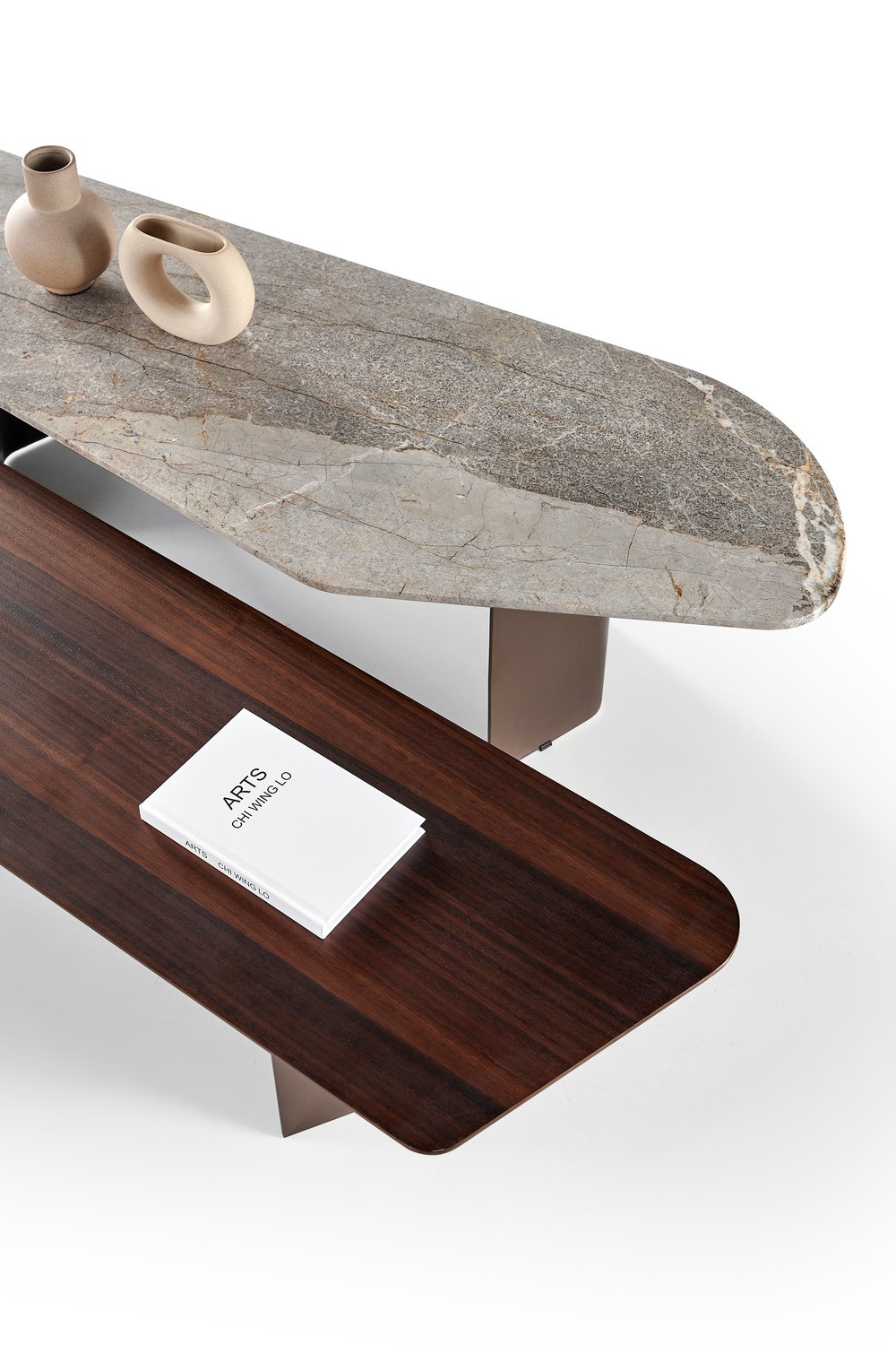 Italian grey marble coffee table