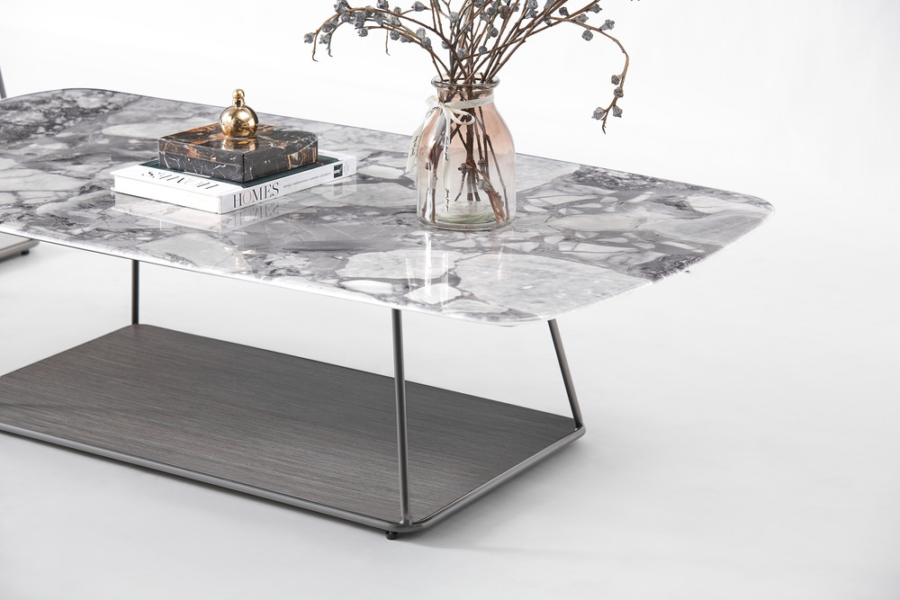 Faux marble top coffee table