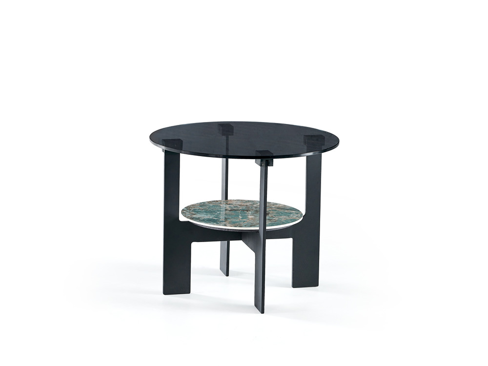 Two tier glass end table