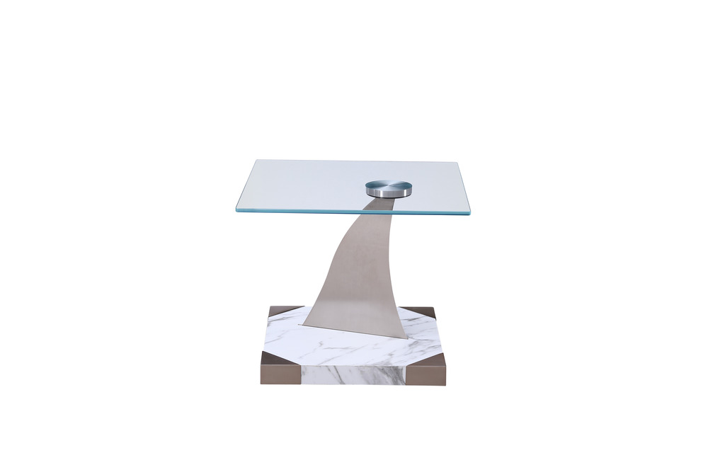 Clear glass end table