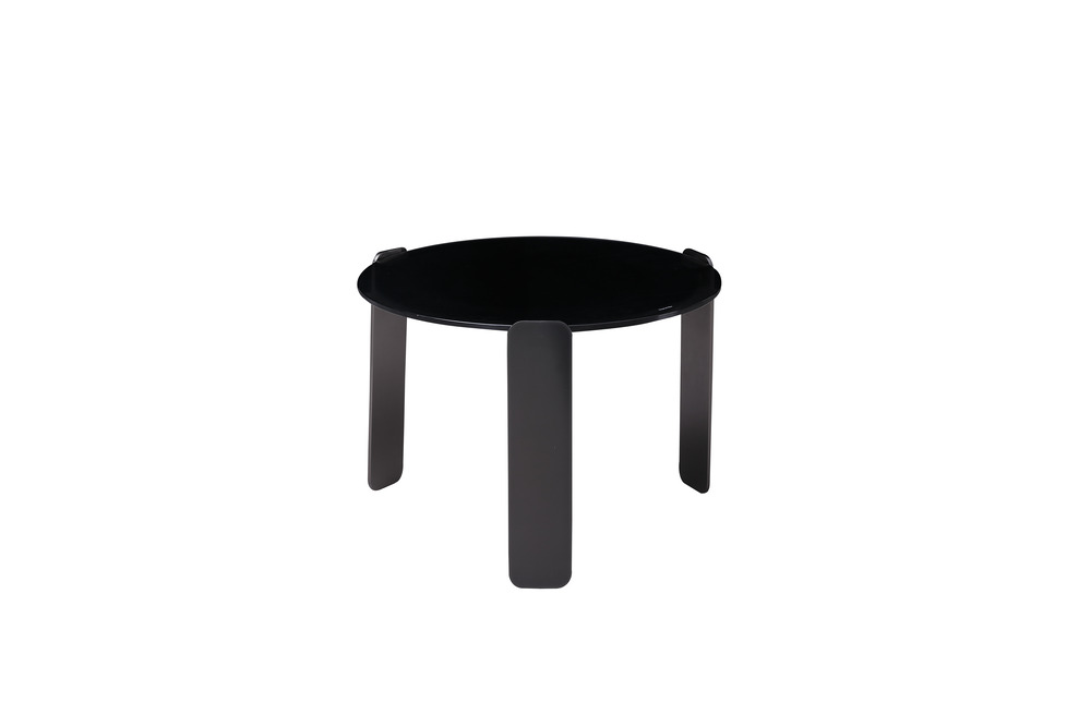 Black glass top end table