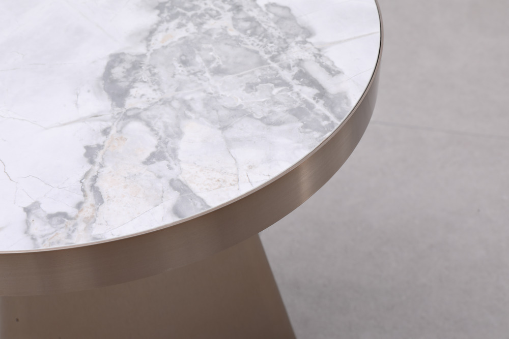 End table round marble top