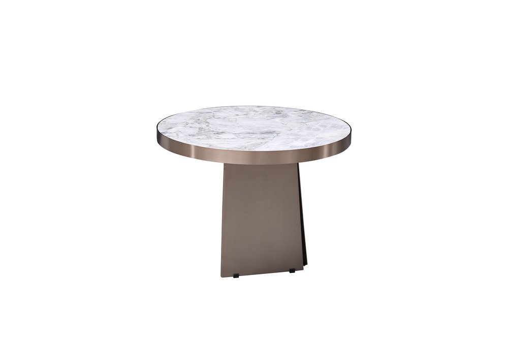 White grey marble end table