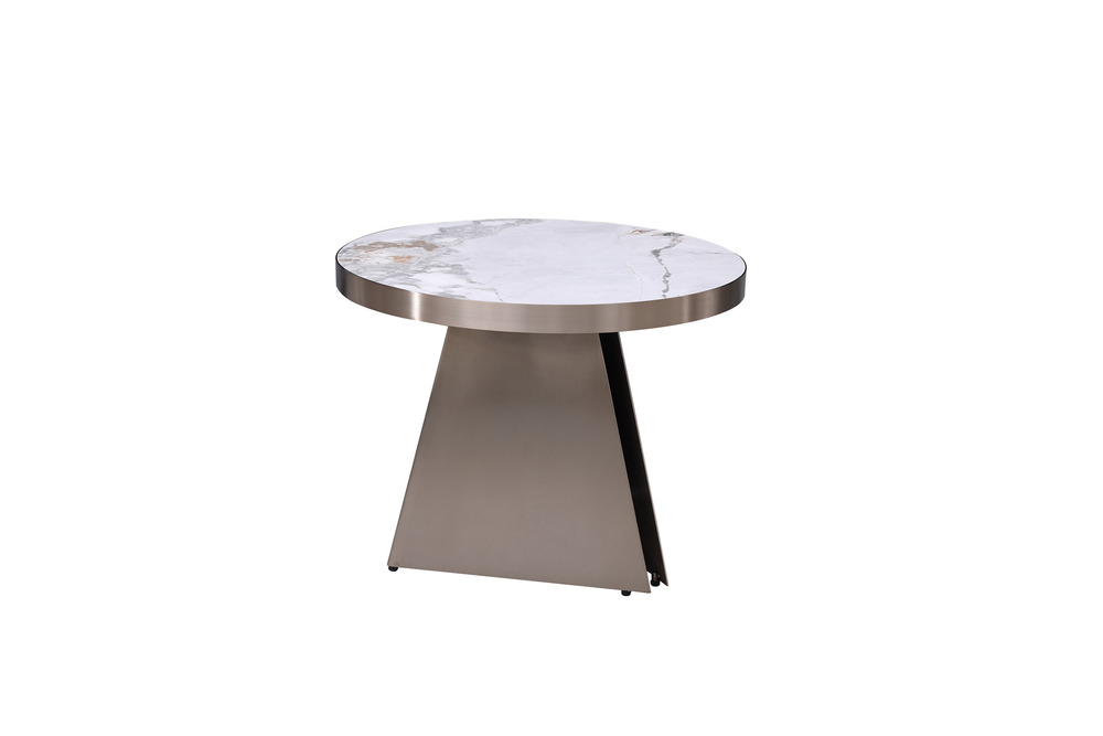 High round marble end table