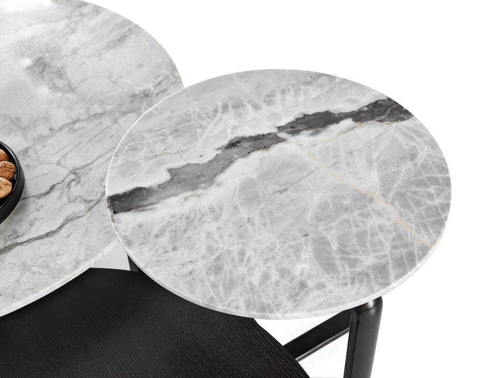 Natural marble top end table