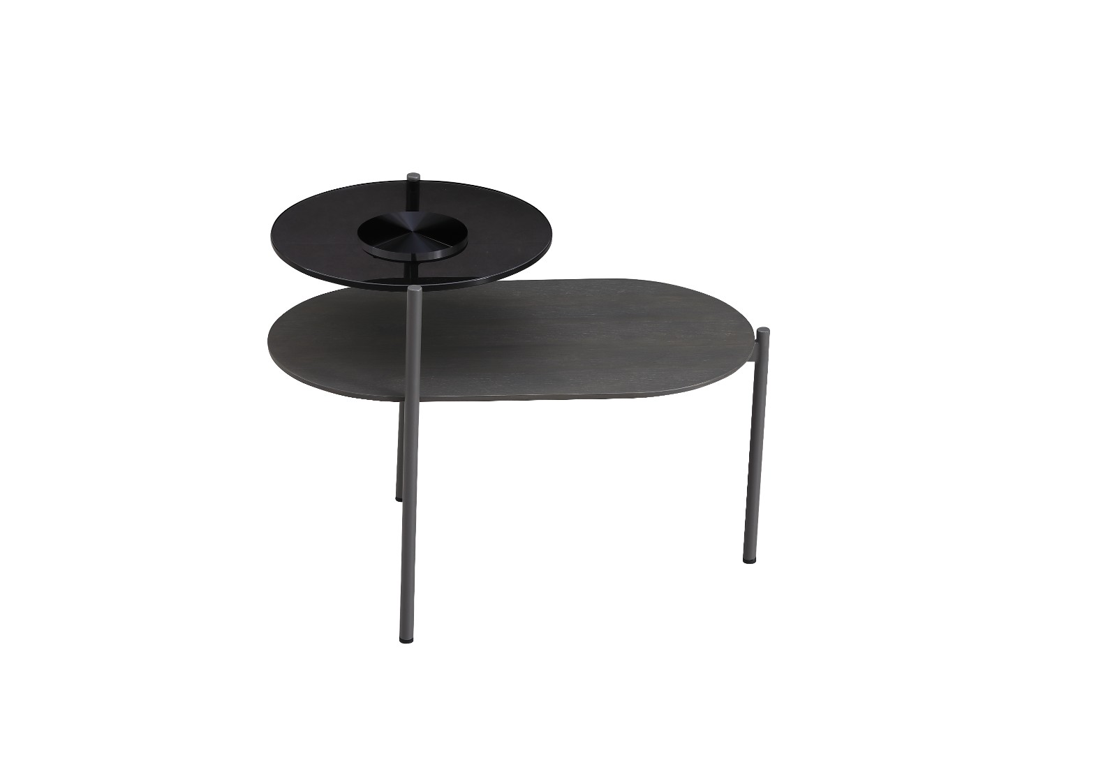 Iron Coated Moonlight Grey Base Coffee Table