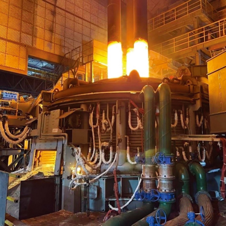 Electric arc furnace melting steel