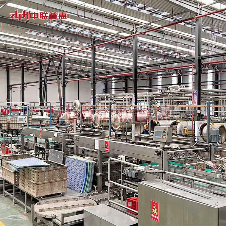 Γραμμή αυτοματοποιημένης αποστείρωσης εμφιαλωμένων ποτών PP/HDPE