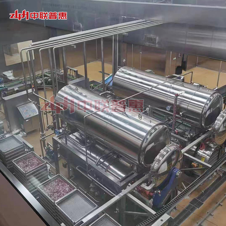 Αυτοματοποιημένη γραμμή αποστείρωσης για τρόφιμα σε σακούλες