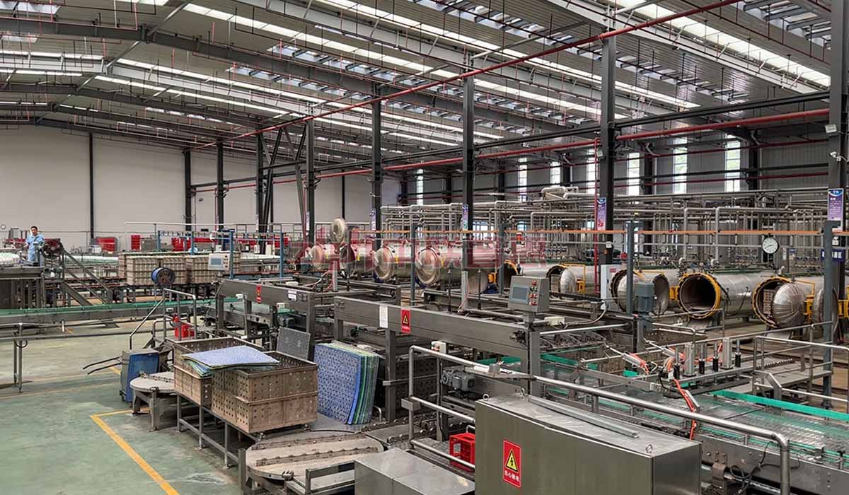 Linea di produzione personalizzata per la sterilizzazione di bevande per bottiglie in PP/HDPE