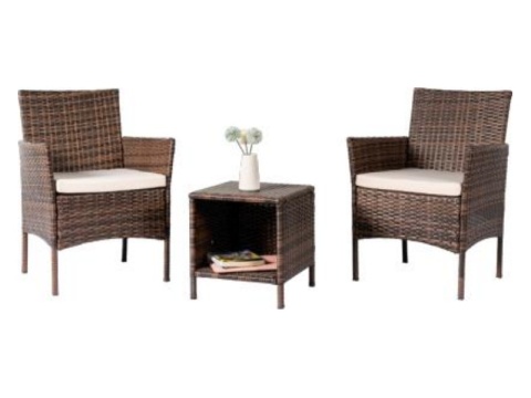 Brown Rattan Three-piece Leisure Sofa Set