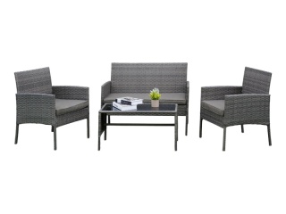 Set Furnitur Luar Ruangan Empat Bagian Abu-abu