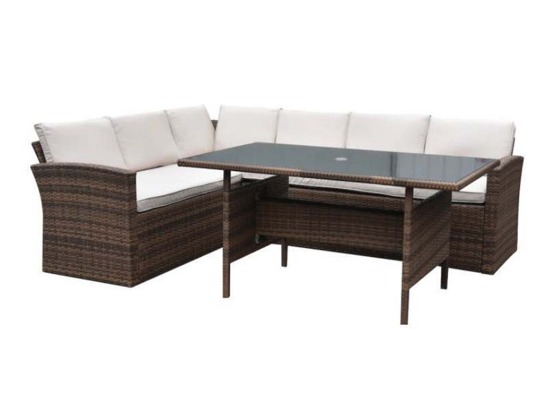 कॉर्नर सोफा रतन फर्नीचर सेट