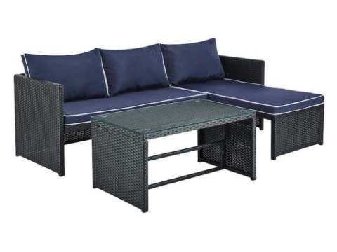 Rattan Sofa Chaise Longue Set