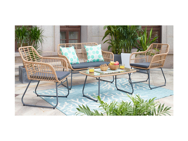 आउटडोर आंगन सोफा कुर्सी चार टुकड़ा सेट