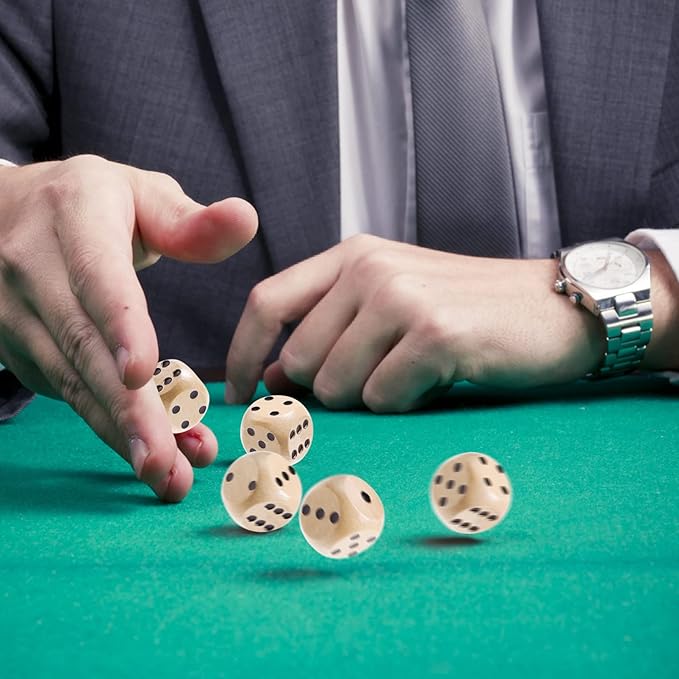 wooden gaming dice