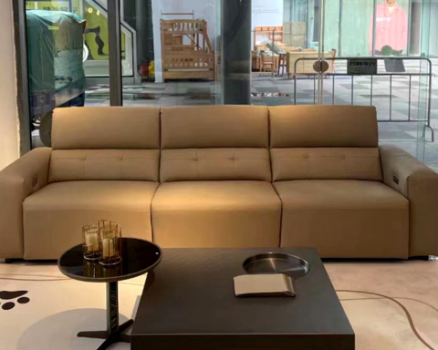 Casual 3 Seater Leather Sectional Sofa