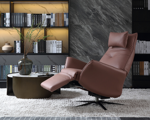 Bequemer elektrischer 1-Sitzer-Ledersessel mit Drehfunktion