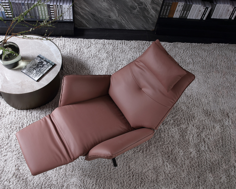 Confortável poltrona giratória elétrica de couro de 1 lugar