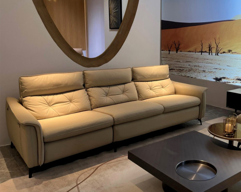 Contemporary Faux Leather Sectional Sofa