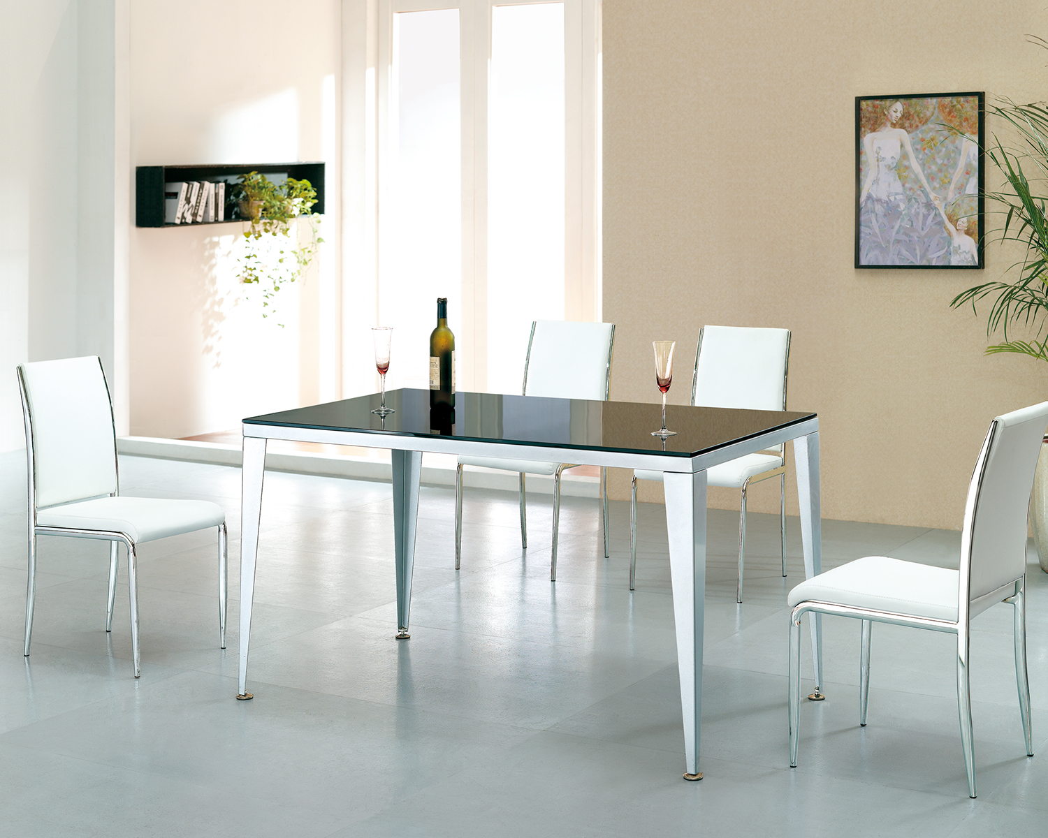 Supply Modern Rectangle Glass Dining RoomTable Wholesale Factory Foshan Nanhai JinXianHua