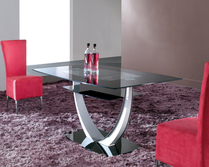 Modern Rectangular Glass Dining RoomTable