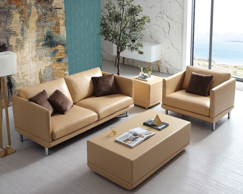 Divano componibile in pelle di transizione