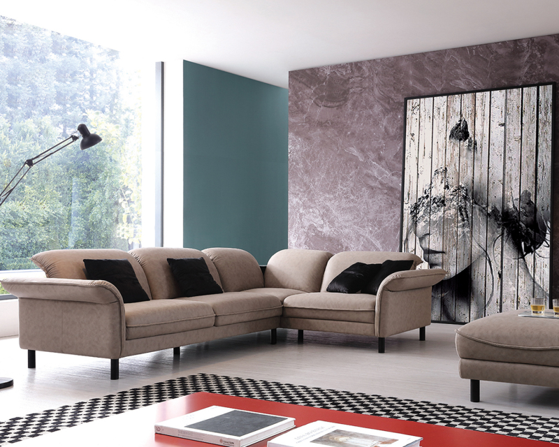 L-förmiges Ecksofa aus Leder