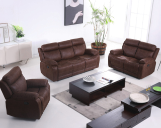 Brown Electric Recliner Sofa Living Room Set