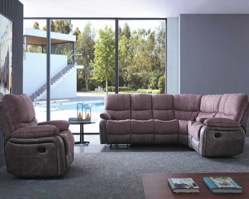 Luxuriöser manueller L-förmiger Liegesessel aus Leder