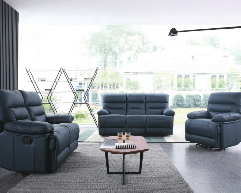 Luxury Leathaire Manual Rocker Sectional Recliner