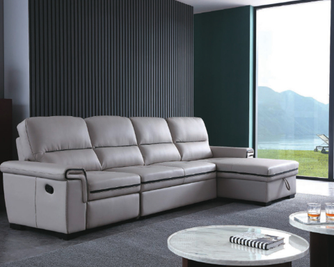 Modern Leathaire Chaise Recliner With Storage