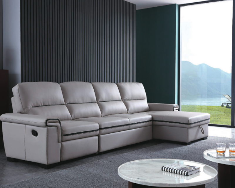 Modern Leathaire Chaise Recliner With Storage