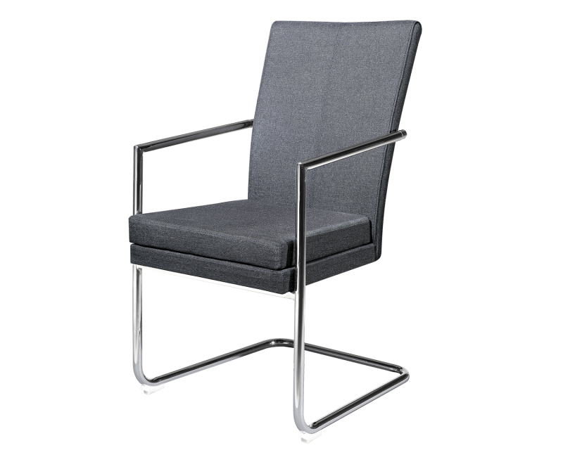 Grey Dining Chair with Cushioned Seat