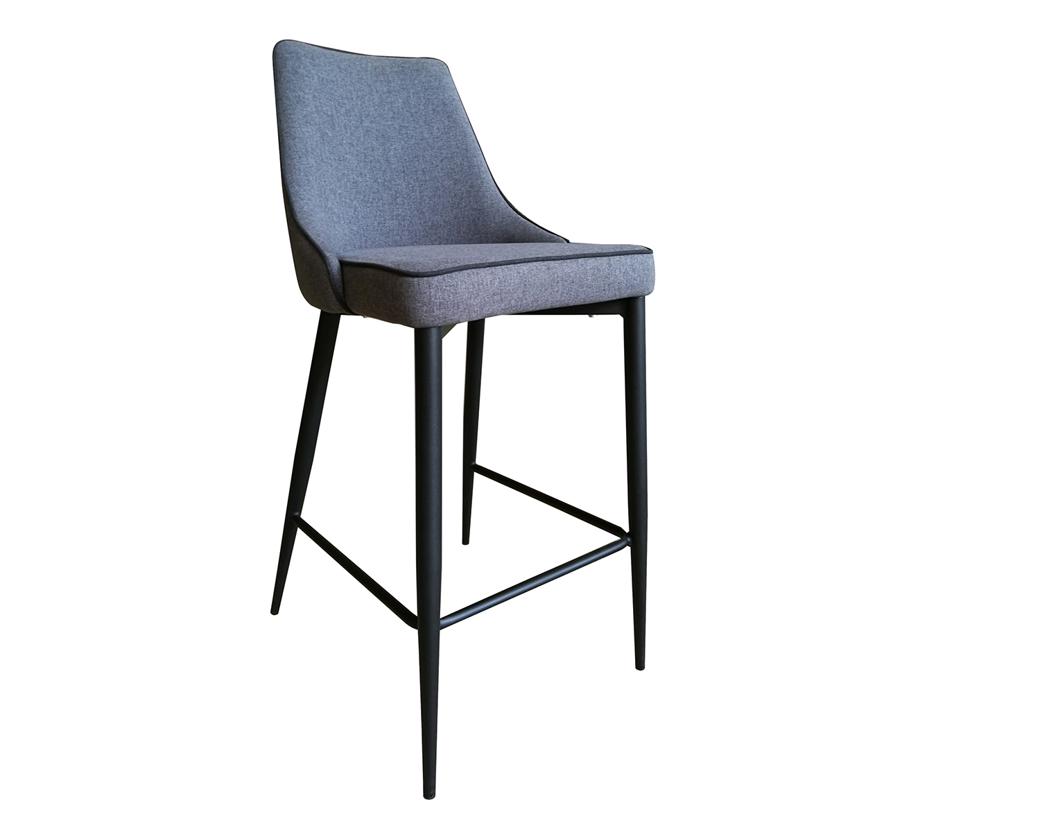 Supply Fabric High Bar Stool with Black Metal Legs Wholesale Factory ...