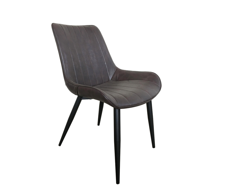 Encosto de couro do plutônio do estilo nórdico que janta cadeiras com pés do metal