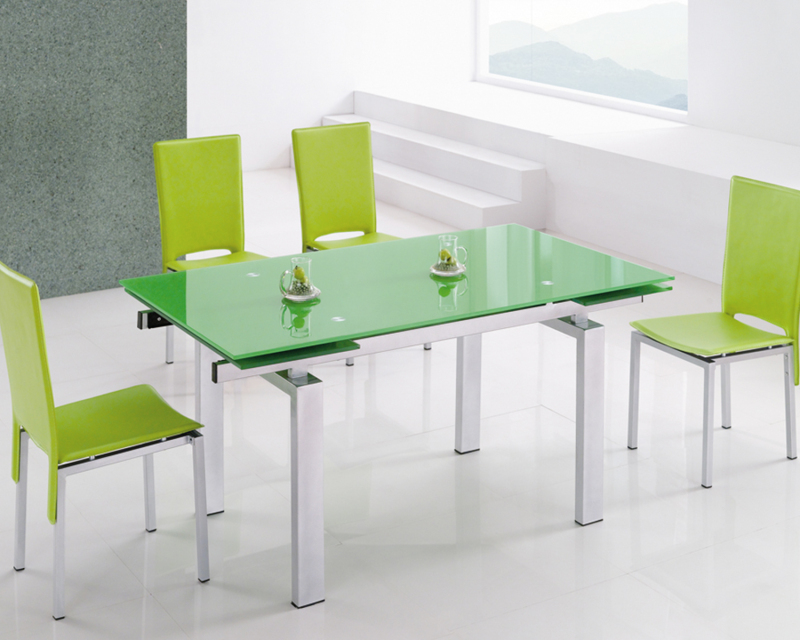 Modern Glass Extending Dining Table